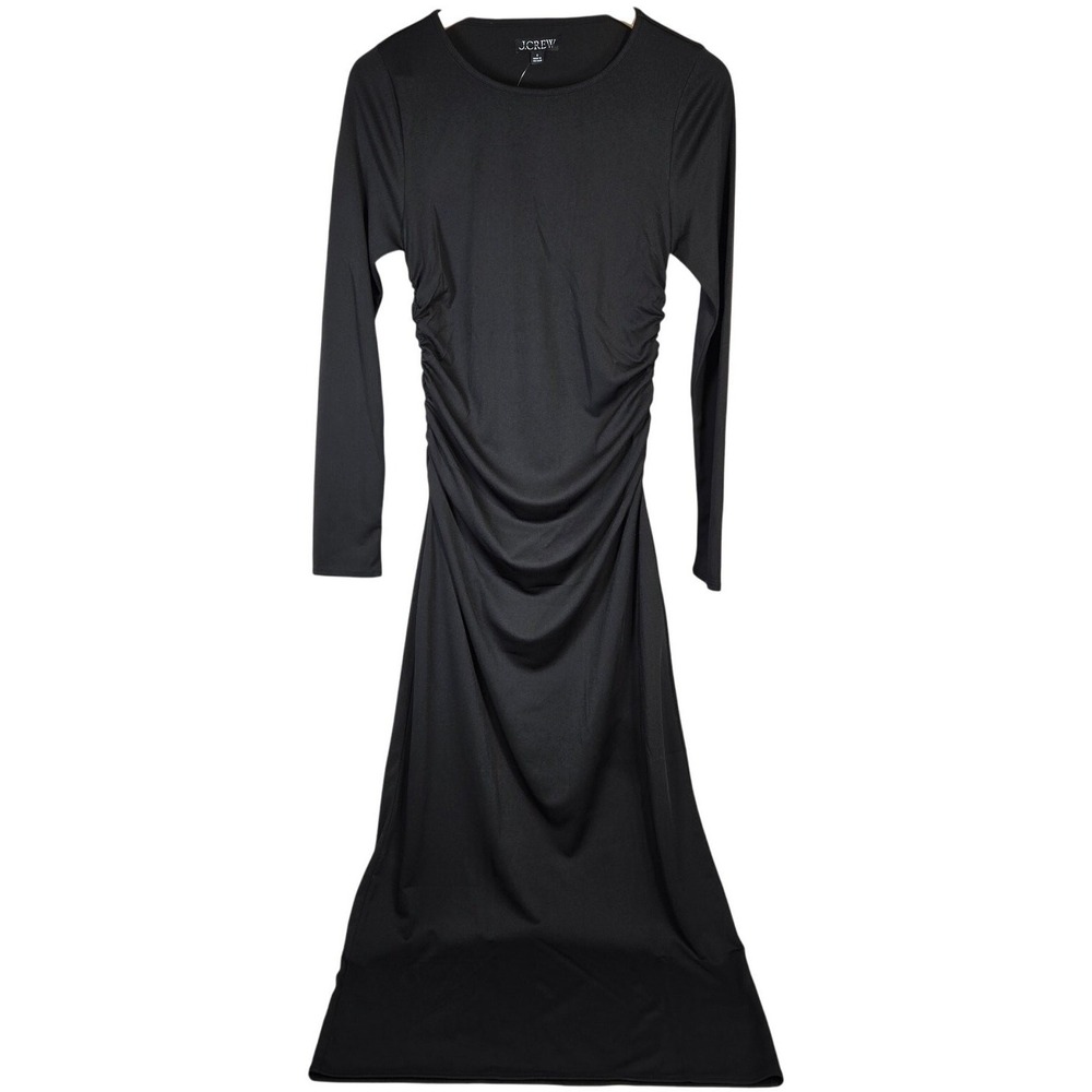 J. Crew Long-sleeve dress‎ in jersey crepe Black S NWT